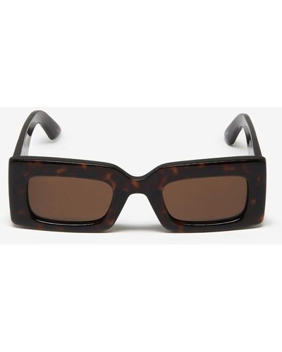 Alexander McQueen Markante rechteckige sonnenbrille - Weiß