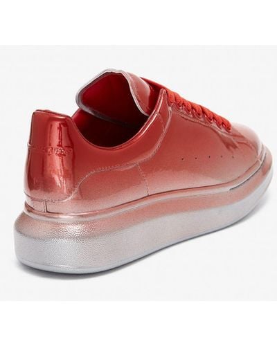Alexander McQueen Red Velvet Spray Oversized Sneakers for Men