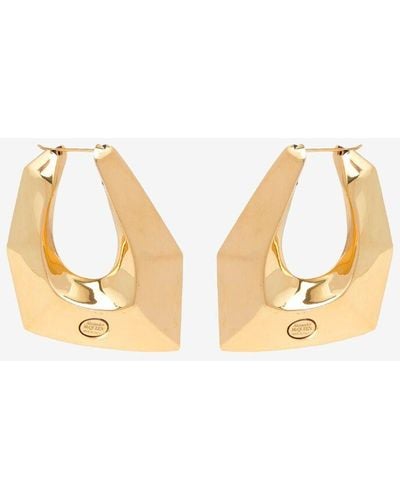Alexander McQueen Modernist Hoop Brass Earrings - Metallic