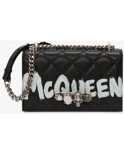 Alexander McQueen Black Jeweled Satchel