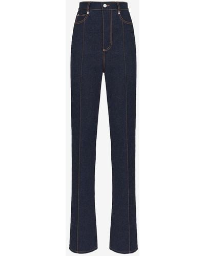 Alexander McQueen Jeans mit hohem bund und geradem bein - Blau