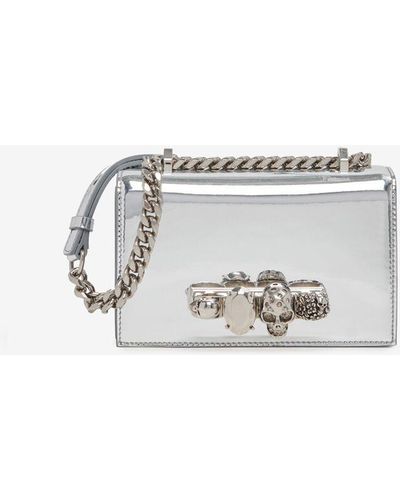 Alexander McQueen Mini Jeweled Satchel Bag - Metallic