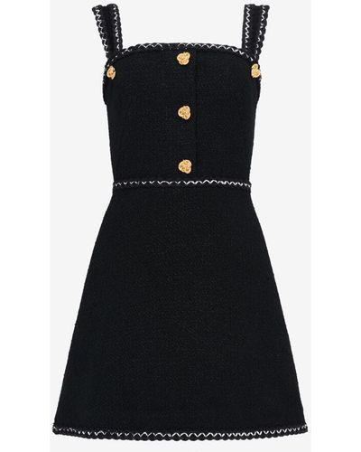 Alexander McQueen Tweed Mini Dress - Black