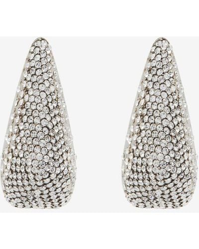 Alexander McQueen Silver Jeweled Thorn Claw Earrings - White