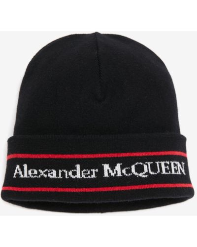 Alexander McQueen Beanie mit webkante - Schwarz