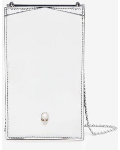 Alexander McQueen Skull Phone Case With Chain - White