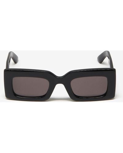 Alexander McQueen Black Bold Rectangular Sunglasses - Multicolor