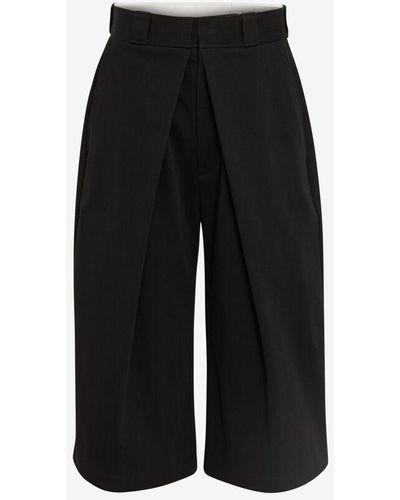 Alexander McQueen Deep Pleat Shorts - Black