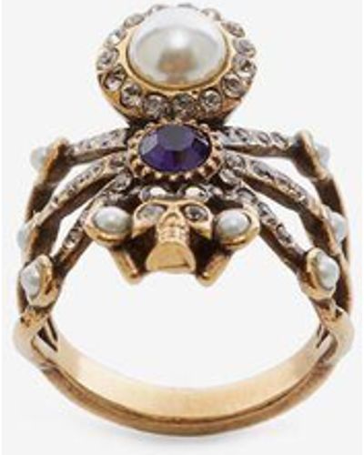 Alexander McQueen Gold Spider Ring - Metallic