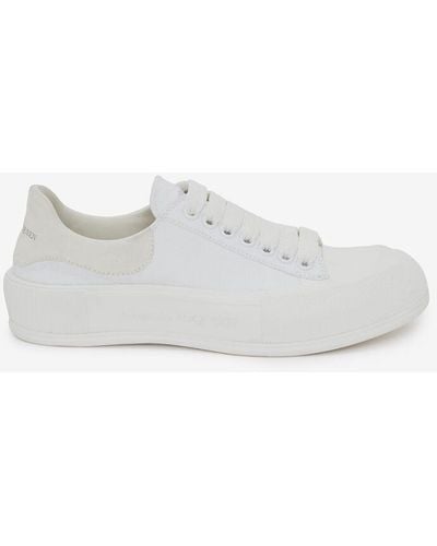 Alexander McQueen Chaussures à lacets deck - Blanc