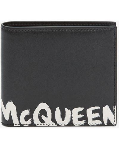 Alexander McQueen Brieftasche mit mcqueen-logo als graffiti - Weiß