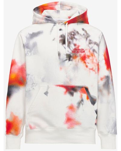 Alexander McQueen White Obscured Flower Hooded Sweatshirt