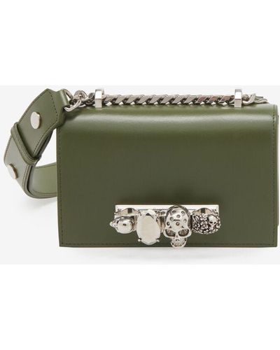 Alexander McQueen Borsa mini biker jewelled satchel - Verde