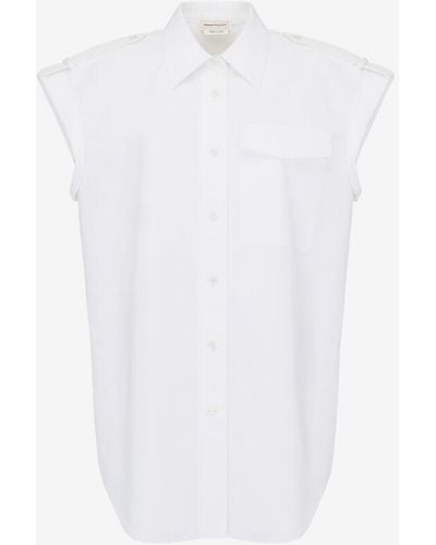 Alexander McQueen Hemd mit tasche - Weiß