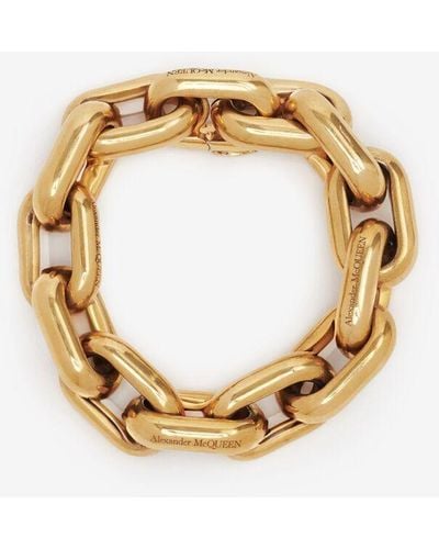 Alexander McQueen Bracelet chaîne peak - Métallisé