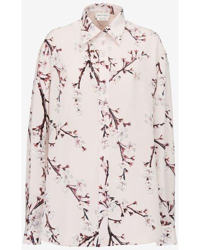 Alexander McQueen Klassisches hemd mit blüte-print - Pink