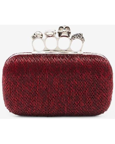 Alexander McQueen Clutch Four Ring - Rosso