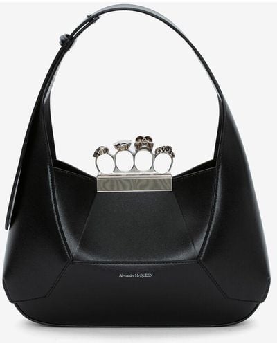 Alexander McQueen The Jewelled Hobo Bag - Black