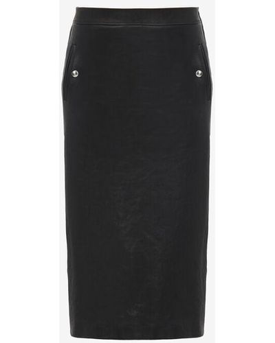 Alexander McQueen Low-waisted Leather Skirt - Black