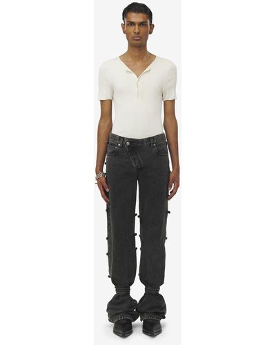 Alexander McQueen Jeans baggy con dettaglio annodato - Nero