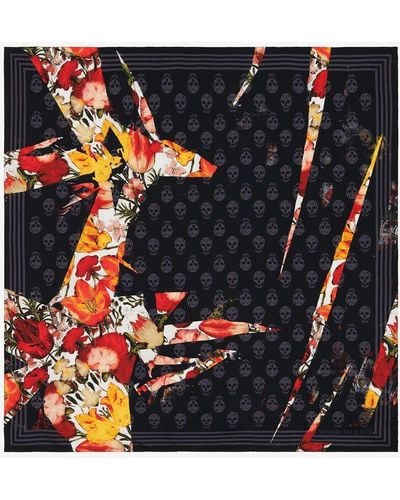 Alexander McQueen Foulard biker dutch floral - Multicolore