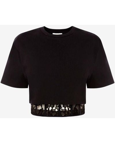 Alexander McQueen T-shirt corsetto - Nero