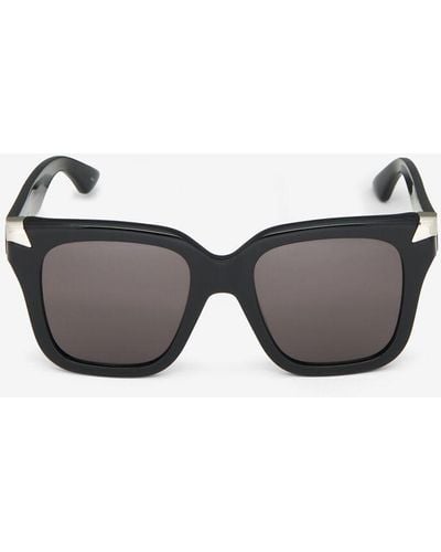 Alexander McQueen Black Punk Rivet Oversize Sunglasses