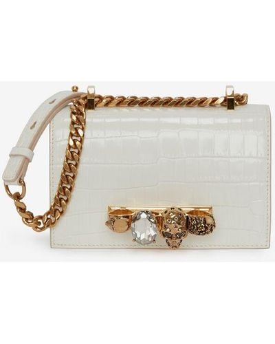 Alexander McQueen Borsa mini jewelled satchel - Bianco