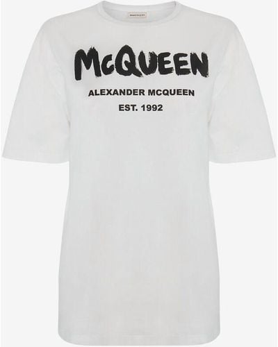 Alexander McQueen White Mcqueen Graffiti T-shirt