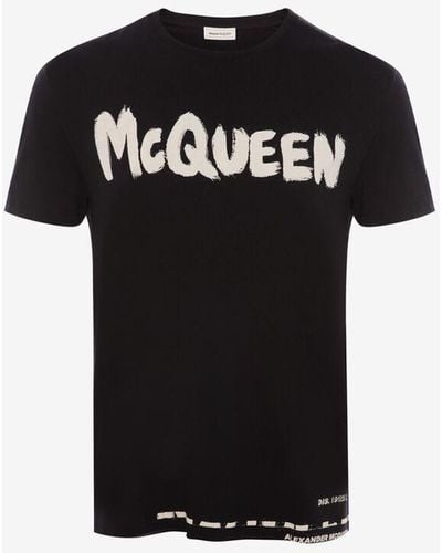 Alexander McQueen T-shirt mcqueen graffiti - Schwarz