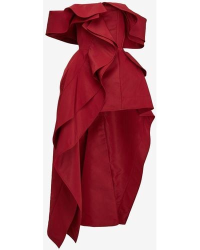 Alexander McQueen Red Deconstructed Trench Dress
