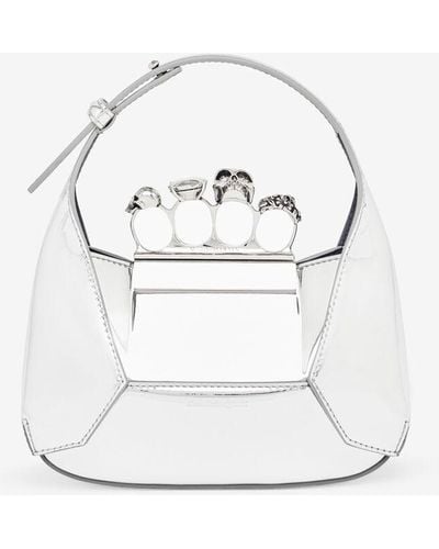 Alexander McQueen The Jeweled Hobo Mini Bag - White