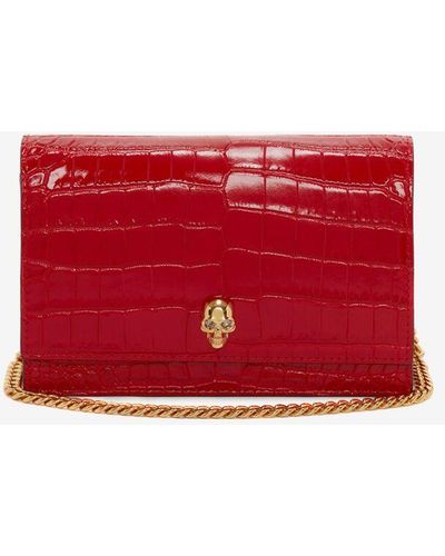 Alexander McQueen Raffia Bag, Small. - Red