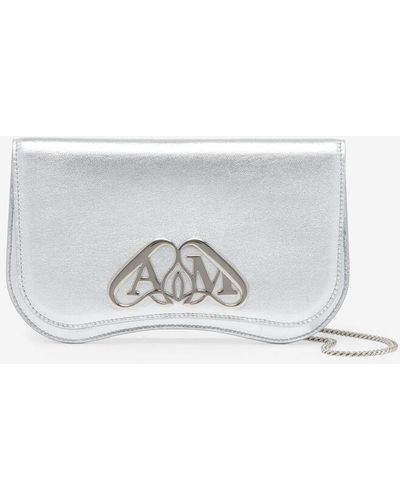 Alexander McQueen The Seal Phone Mini Bag With Chain - White
