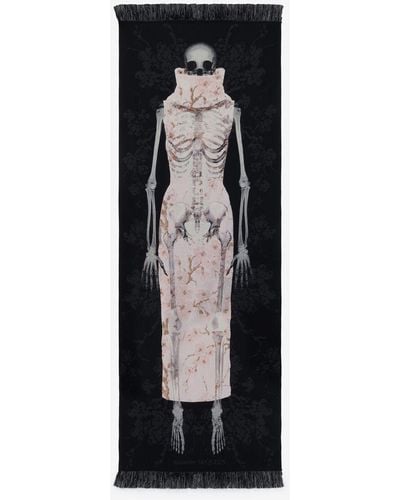 Alexander McQueen Stola mit blüten-skelett-motiv - Schwarz