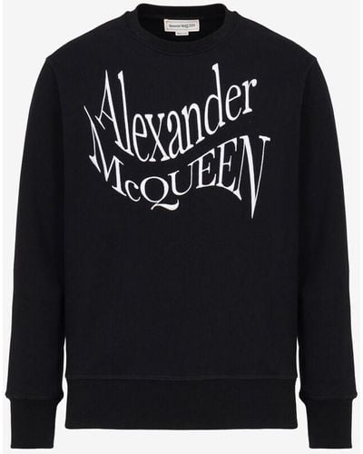 Alexander McQueen Warped Logo Sweatshirt - Noir