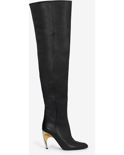 Alexander McQueen Black Armadillo Thigh-high Boot