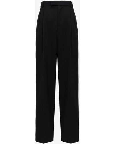 Alexander McQueen Pleated baggy Trousers - Black