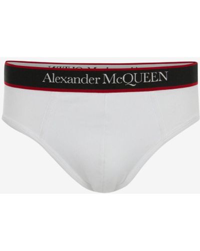Alexander McQueen Slip mit webkante - Weiß