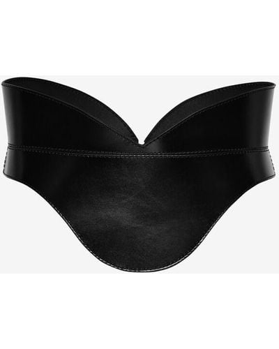 Alexander McQueen Ceinture corset en cuir - Noir