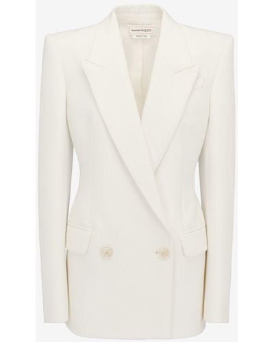 Alexander McQueen White Double-breasted Jacket
