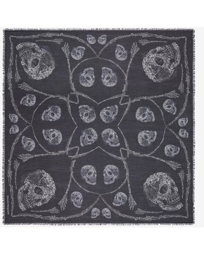 Alexander McQueen Black Crystal Skull Shawl