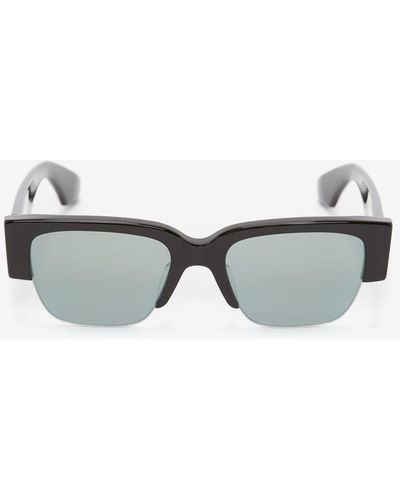 Alexander McQueen Black Mcqueen Graffiti Square Sunglasses - Grey