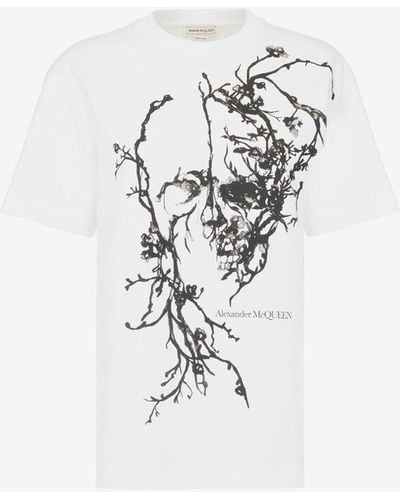 Alexander McQueen Blossom Skull Oversized T-shirt - White