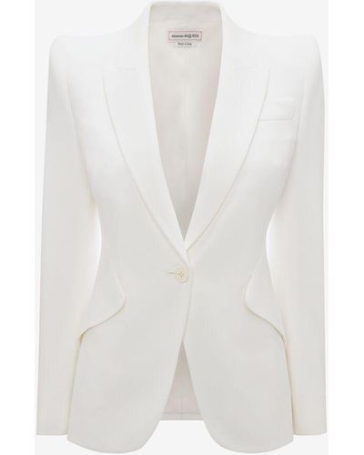 Alexander McQueen Blazer in crepe - Bianco