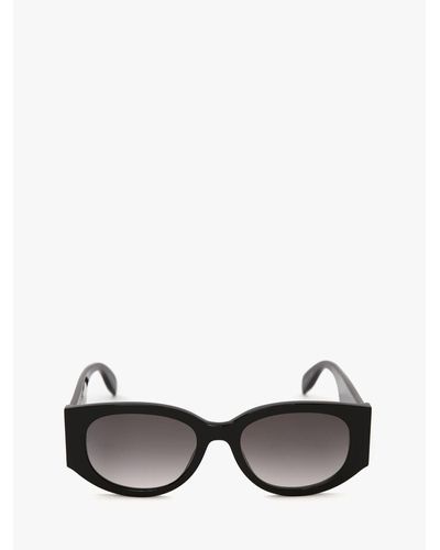 Alexander McQueen Black Mcqueen Graffiti Oval Sunglasses