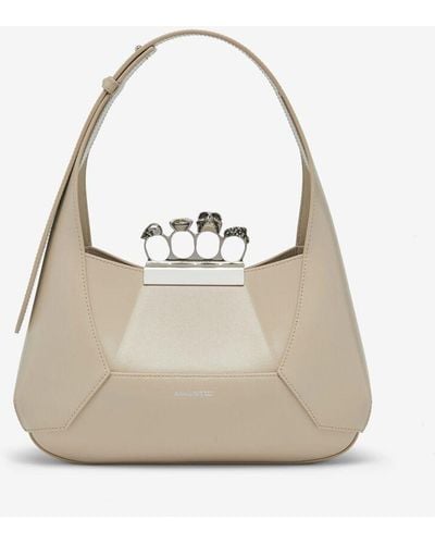 Alexander McQueen Brown The Jeweled Hobo Bag - Natural