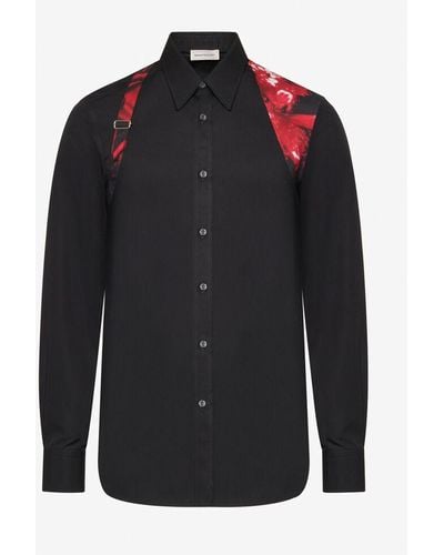 Alexander McQueen Wax Flower Harness Shirt - Black