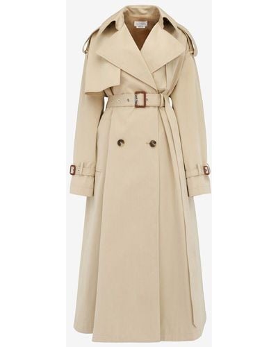 Alexander McQueen Brown Military Trench Coat - Natural