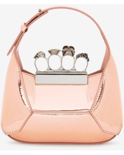 Alexander McQueen Gold The Jewelled Hobo Mini Bag - Pink